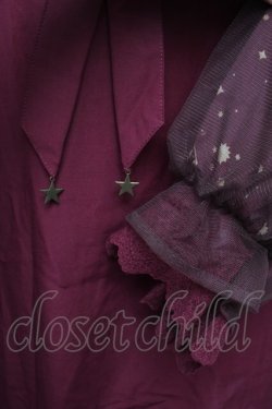 画像3: axes femme / ミュシャ チュール袖ブラウス M ワイン S-26-01-04-015-AX-BL-TK-ZS