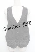 axes femme / フリルレースベスト  黒 S-26-01-04-016-AX-BL-HR-ZS
