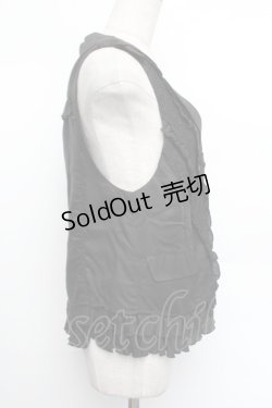 画像2: axes femme / フリルレースベスト  黒 S-26-01-04-016-AX-BL-HR-ZS