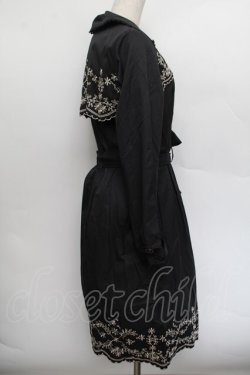 画像2: axes femme / 刺繍入りトレンチコート  黒 S-26-01-04-020-AX-CO-HR-ZS