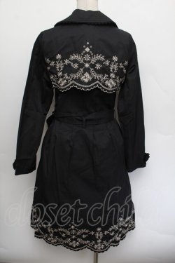 画像3: axes femme / 刺繍入りトレンチコート  黒 S-26-01-04-020-AX-CO-HR-ZS