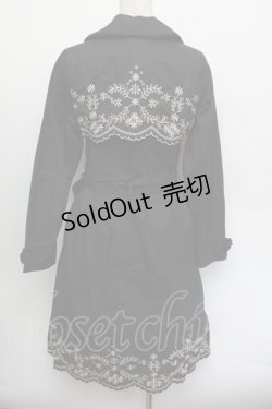 画像3: axes femme / 刺繍入りトレンチコート  黒 S-26-01-04-020-AX-CO-HR-ZS