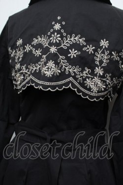 画像4: axes femme / 刺繍入りトレンチコート  黒 S-26-01-04-020-AX-CO-HR-ZS