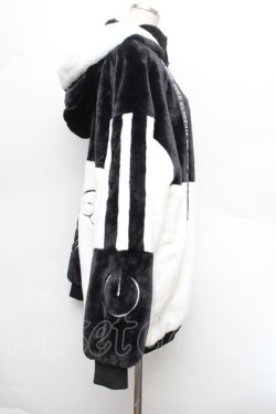 画像3: NOEMIE / ねこ耳ユニセックスファーブルゾン  黒ｘ白 S-26-01-08-032-LO-CO-HR-ZS