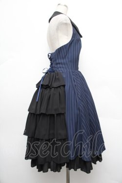 画像2: ATELIER PIERROT / ストライプベストワンピース  紺 S-26-01-08-039-EL-OP-AS-ZS