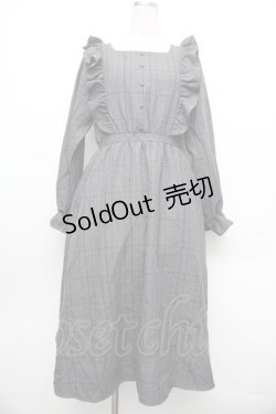 画像1: m petit by misako / CHKフリルOPナガ ワンピース M グレー S-26-01-08-040-LO-OP-HR-ZS