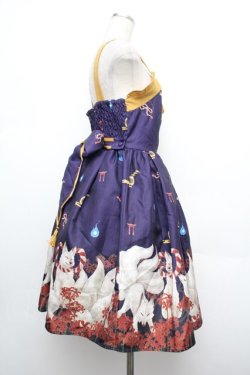 画像2: axes femme Kawaii / 彼岸の白狐会柄ジャンスカ  紫 S-26-01-08-042-AX-OP-AS-ZS