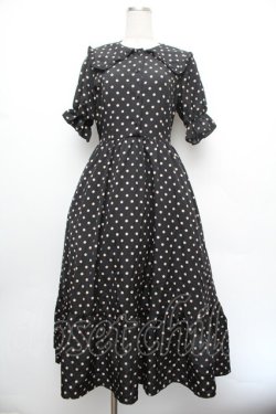 画像1: m petit by misako / 梨地水玉半袖ワンピース S 黒 S-26-01-08-045-LO-OP-HR-ZS