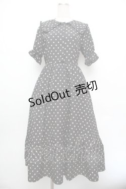 画像1: m petit by misako / 梨地水玉半袖ワンピース S 黒 S-26-01-08-045-LO-OP-HR-ZS