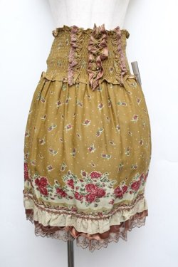 画像1: axes femme / 花柄パネルハイウエストスカート  カラシ S-26-01-08-056-AX-SK-HR-ZS