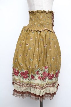 画像2: axes femme / 花柄パネルハイウエストスカート  カラシ S-26-01-08-056-AX-SK-HR-ZS