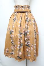 画像4: axes femme / 花柄ミディ丈スカート  カラシ S-26-01-08-057-AX-SK-HR-ZS (4)