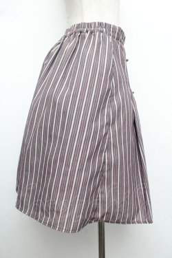 画像2: axes femme POETIQUE / ストライプリボンスカート  ワイン S-26-01-08-058-AX-SK-AS-ZS