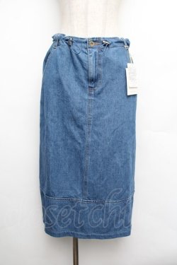 画像1: Jane Marple / デニム&シャンプレーコール コラボレーションスカート  ブルー S-26-01-08-059-JM-SK-HR-ZS