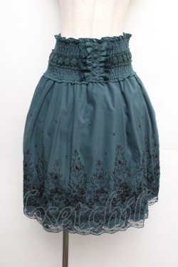 画像1: axes femme / ハイウエスト刺繍スカート  グリーン S-26-01-08-061-AX-SK-HR-ZS