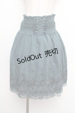 画像1: axes femme / ハイウエスト刺繍スカート  グリーン S-26-01-08-061-AX-SK-HR-ZS