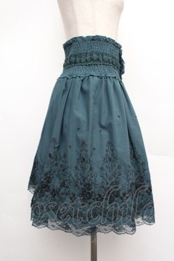 画像2: axes femme / ハイウエスト刺繍スカート  グリーン S-26-01-08-061-AX-SK-HR-ZS