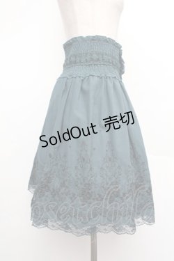 画像2: axes femme / ハイウエスト刺繍スカート  グリーン S-26-01-08-061-AX-SK-HR-ZS