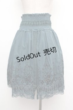 画像3: axes femme / ハイウエスト刺繍スカート  グリーン S-26-01-08-061-AX-SK-HR-ZS