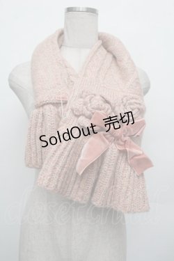画像1: PINK HOUSE / ニットモチーフマフラー  ピンク S-26-01-08-008-LO-ZA-HR-ZS