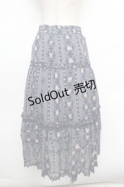 画像3: axes femme / 花柄ロングスカート  紺 S-26-01-08-063-AX-SK-HR-ZS