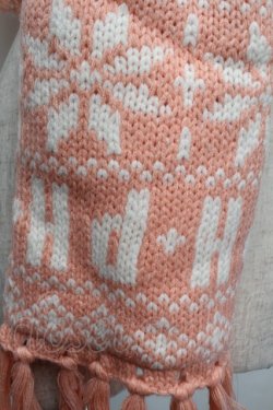 画像2: PINK HOUSE / ロゴノルディックニットマフラー  ピンク S-26-01-08-009-LO-ZA-HR-ZS