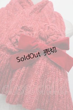 画像2: PINK HOUSE / ニットモチーフマフラー  赤 S-26-01-08-010-LO-ZA-HR-ZS