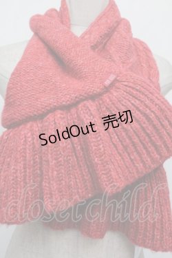 画像3: PINK HOUSE / ニットモチーフマフラー  赤 S-26-01-08-010-LO-ZA-HR-ZS