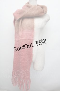 画像1: INGEBORG / モヘアストール  ブラウンｘピンク S-26-01-08-011-LO-ZA-HR-ZS