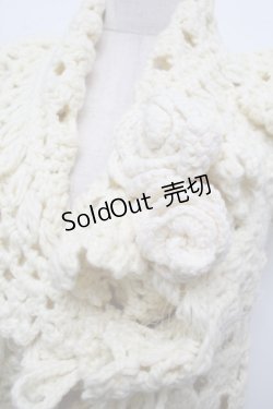 画像2: PINK HOUSE / ローズモチーフブローチ付きハンドニットベスト  アイボリー S-26-01-08-016-LO-TO-HR-ZS