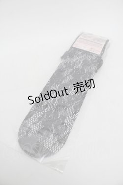 画像2: m petit by misako / NINA'Sコラボ花レース柄オーバーニーソックス  中黒 S-26-01-08-002-LO-AC-TK-ZS