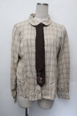 画像1: axes femme / ネクタイ付きブラウス  ベージュ S-26-01-08-018-AX-BL-AS-ZS