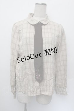 画像1: axes femme / ネクタイ付きブラウス  ベージュ S-26-01-08-018-AX-BL-AS-ZS