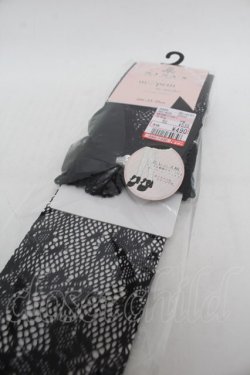 画像3: m petit by misako / NINA'Sコラボ花レース柄オーバーニーソックス  中黒 S-26-01-08-002-LO-AC-TK-ZS