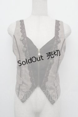 画像1: axes femme POETIQUE / フロントジップショートベスト  ブラウン S-26-01-08-020-AX-TO-AS-ZS