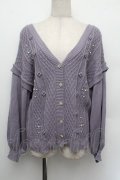 axes femme / フラワーニットカーディガン  ラベンダー S-26-01-08-021-AX-TO-AS-ZS