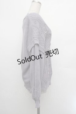 画像2: axes femme / フラワーニットカーディガン  ラベンダー S-26-01-08-021-AX-TO-AS-ZS