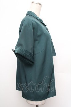 画像2: axes femme / ジャカード切替シャツ F グリーン S-26-01-08-022-AX-BL-TK-ZS