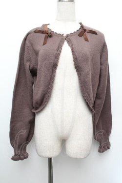 画像1: m petit by misako / AM*リボンニットボレロ M ブラウン S-26-01-08-023-LO-TO-HR-ZS