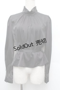 画像1: Sheglit / "Anastasia"ギャザーブラウス  黒 S-26-01-08-025-EL-BL-HR-ZS