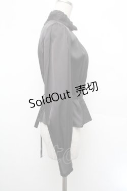 画像2: Sheglit / "Anastasia"ギャザーブラウス  黒 S-26-01-08-025-EL-BL-HR-ZS