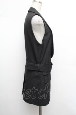 画像2: BPN FOR MEN / ベルト付きベスト  黒 S-26-01-08-026-GO-BL-HR-ZS