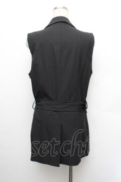 画像3: BPN FOR MEN / ベルト付きベスト  黒 S-26-01-08-026-GO-BL-HR-ZS