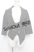 BPN / サイドチェーン七分丈燕尾ジャケット  黒 S-26-01-08-028-GO-TO-HR-ZS
