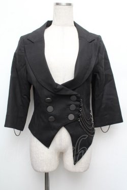 画像1: BPN / サイドチェーン七分丈燕尾ジャケット  黒 S-26-01-08-028-GO-TO-HR-ZS