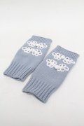 axes femme / チャイナ釦ニット手袋  サックス S-26-01-08-004-AX-ZA-TK-ZS