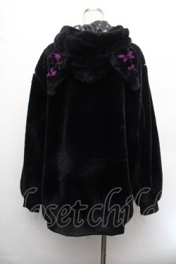 画像3: NOEMIE / クロミ ハートバックル付きユニセックスファーブルゾン  黒 S-26-01-08-031-LO-TO-HR-ZS