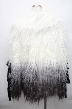 画像2: BLOOD SUPPLY（海外ブランド） / 袖リボンファーコート  黒ｘ白 S-26-01-09-004-EL-SK-HR-ZS