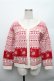 画像1: PINK HOUSE / ロージーローズカーディガン  白ｘ赤 S-26-01-09-008-LO-TO-AS-ZT021 (1)