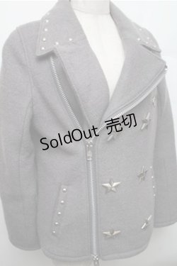 画像3: Candy Stripper / スタッズジャケット  グレー S-26-01-09-012-PU-JA-HR-ZS